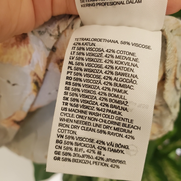 H&M Mint Green Sunflower Boho Flowy Tunic Dress Womens 6 - Picture 10 of 10